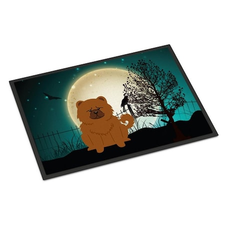 Carolines Treasures Halloween Scary Chow Chow Red Indoor or Outdoor Mat, 24 x 0.25 x 36 in. BB2332JMAT